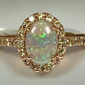 OPAL AND DIAMOND RING